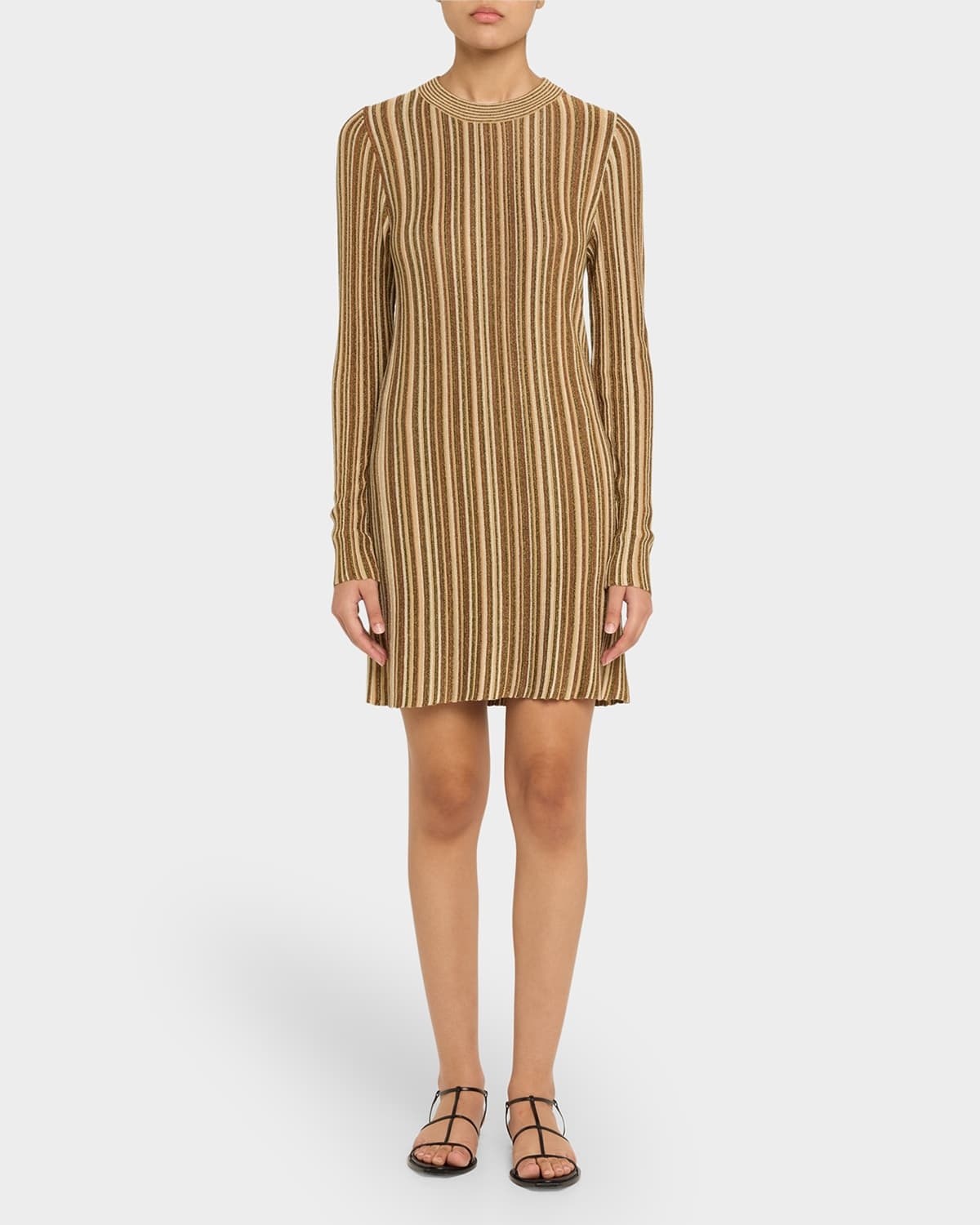 Jane Stripe Long-Sleeve Mini Dress - 5