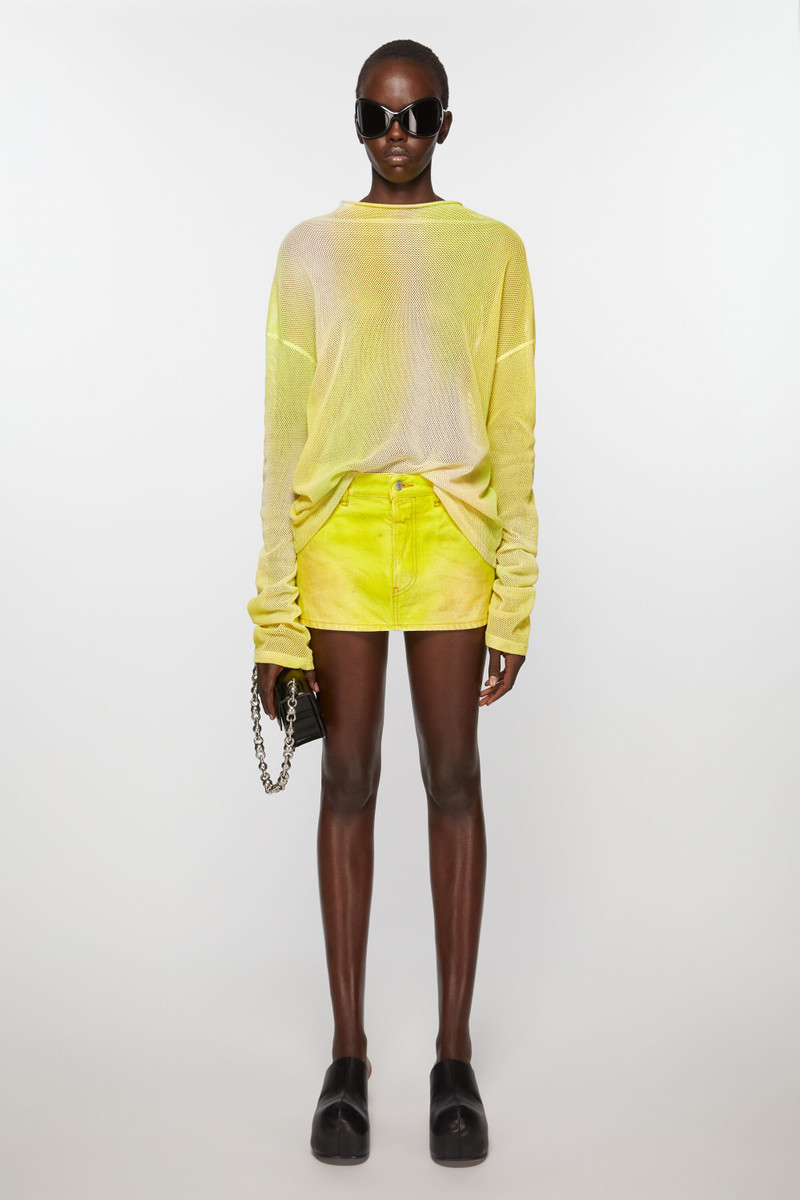 Acne Studios Denim mini skirt - Neon yellow outlook