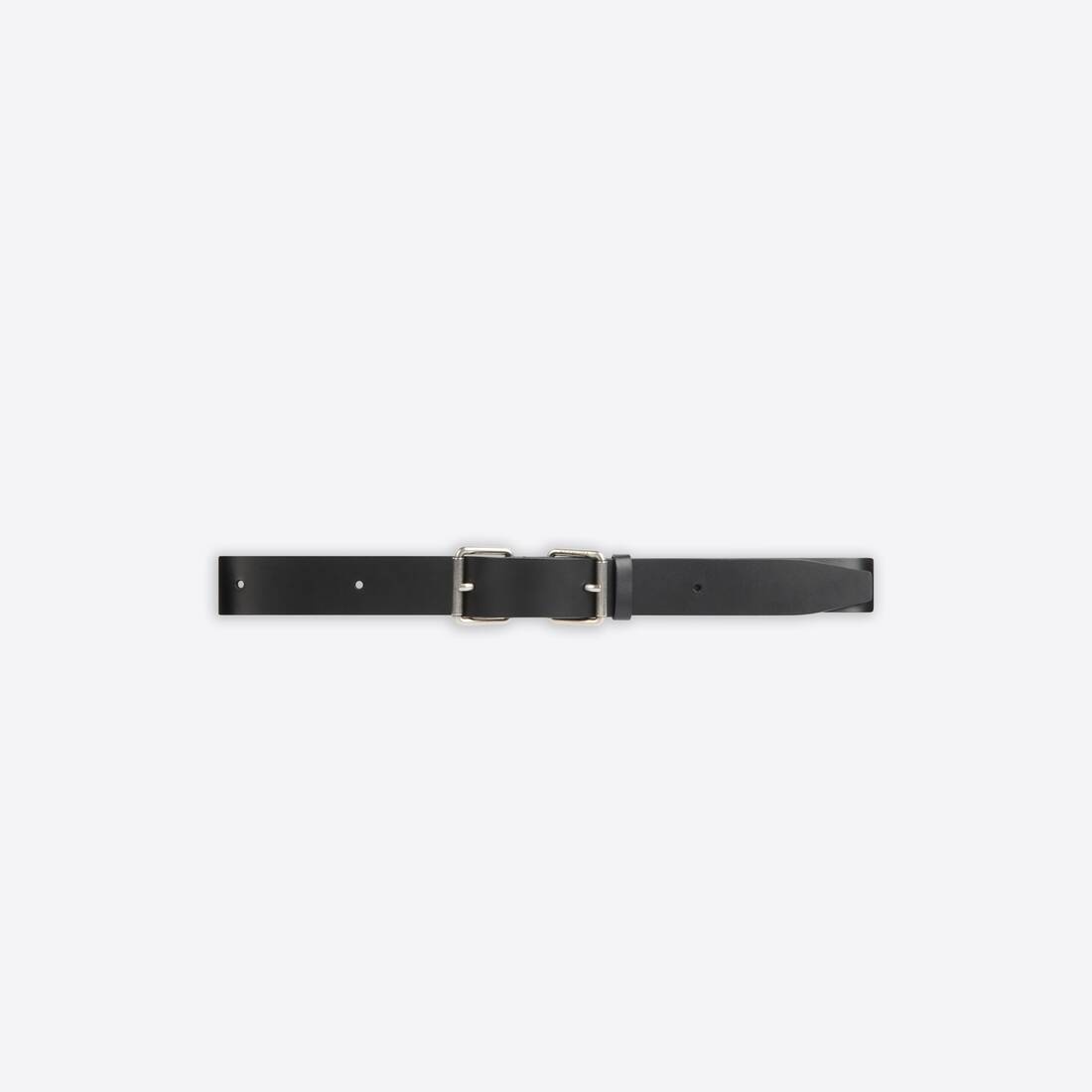 Men's Roller Large Double Buckle Belt in Black - 1