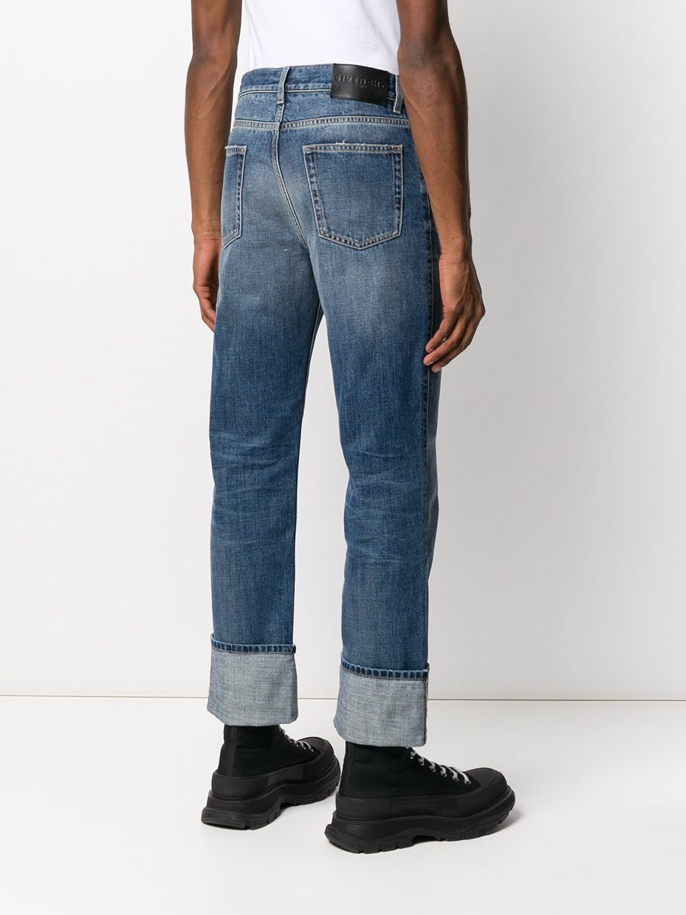 mild stonewashed straight jeans - 4