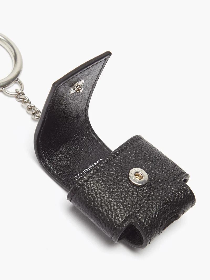 BALENCIAGA Logo-print leather AirPods case | matchesfashion 