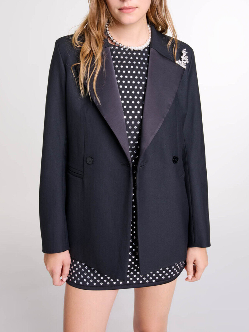Suit jacket with brooch 8