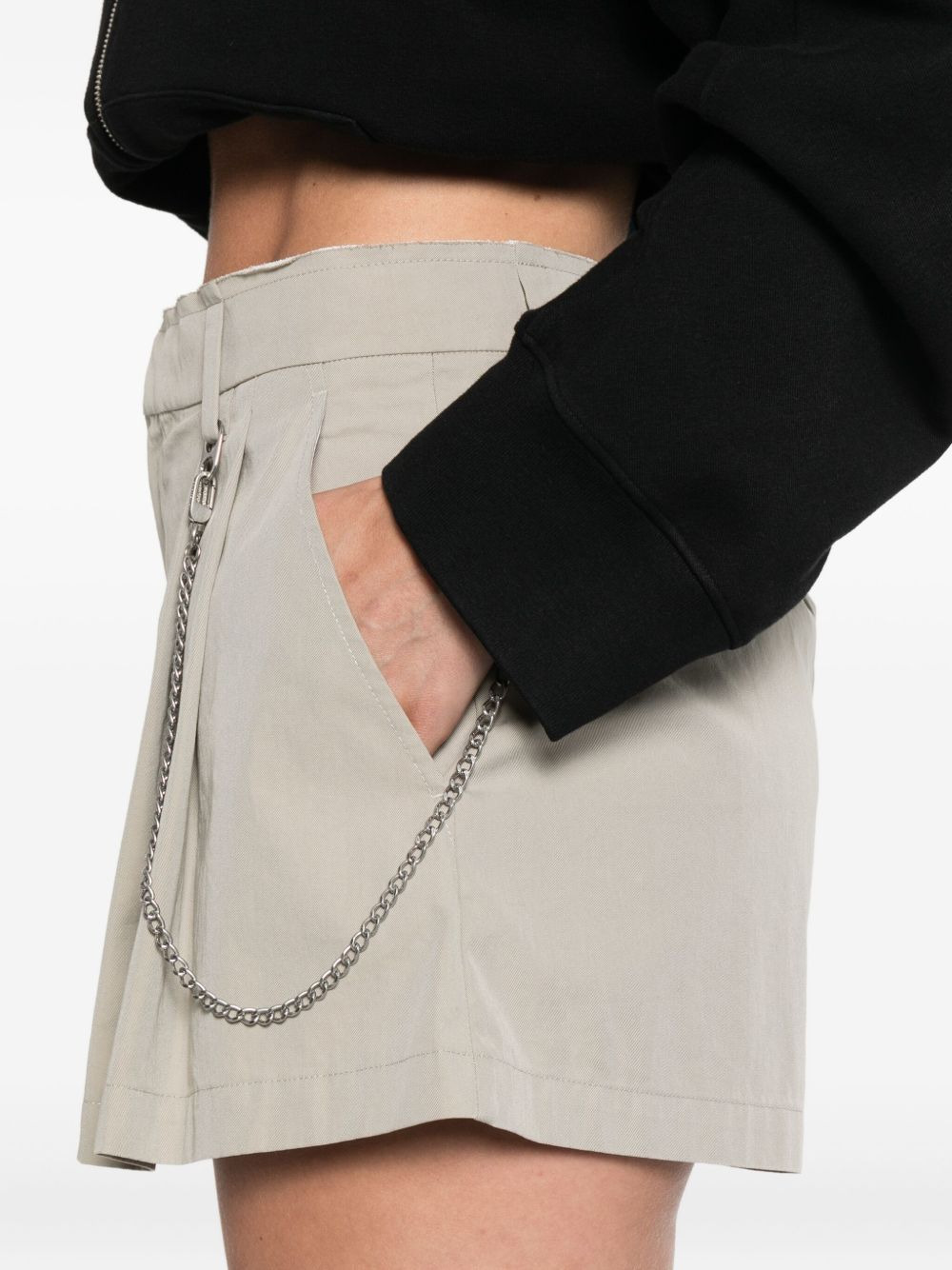 pleated chain-embellished shorts - 5