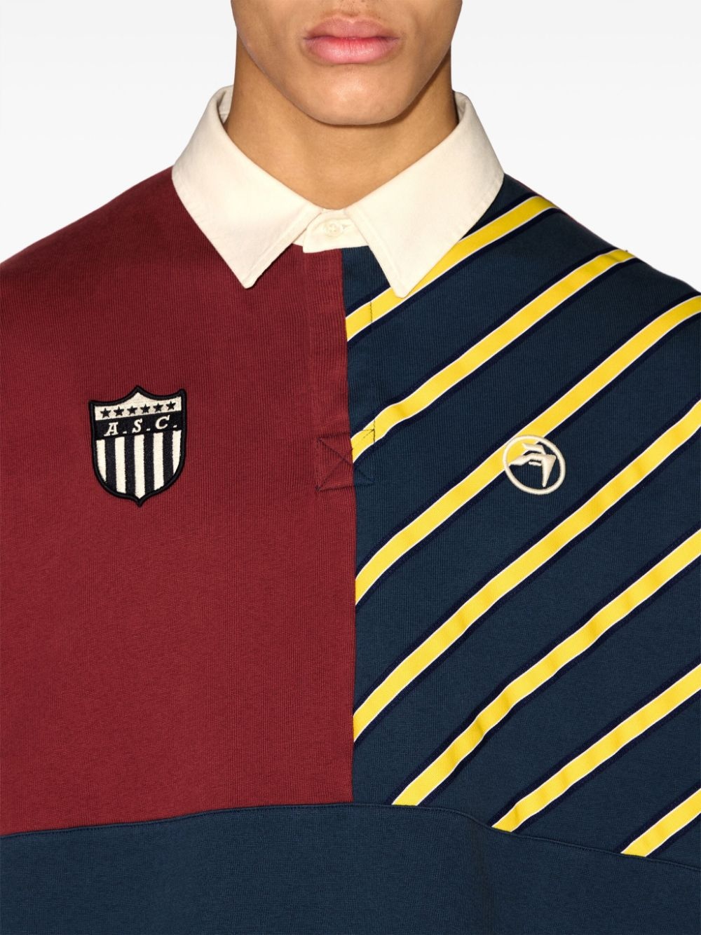 patchwork polo shirt - 6