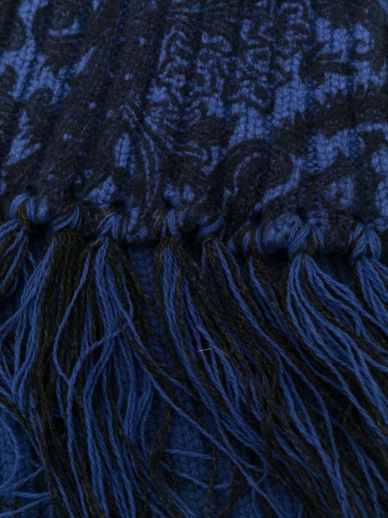 graphic-print frayed scarf - 3