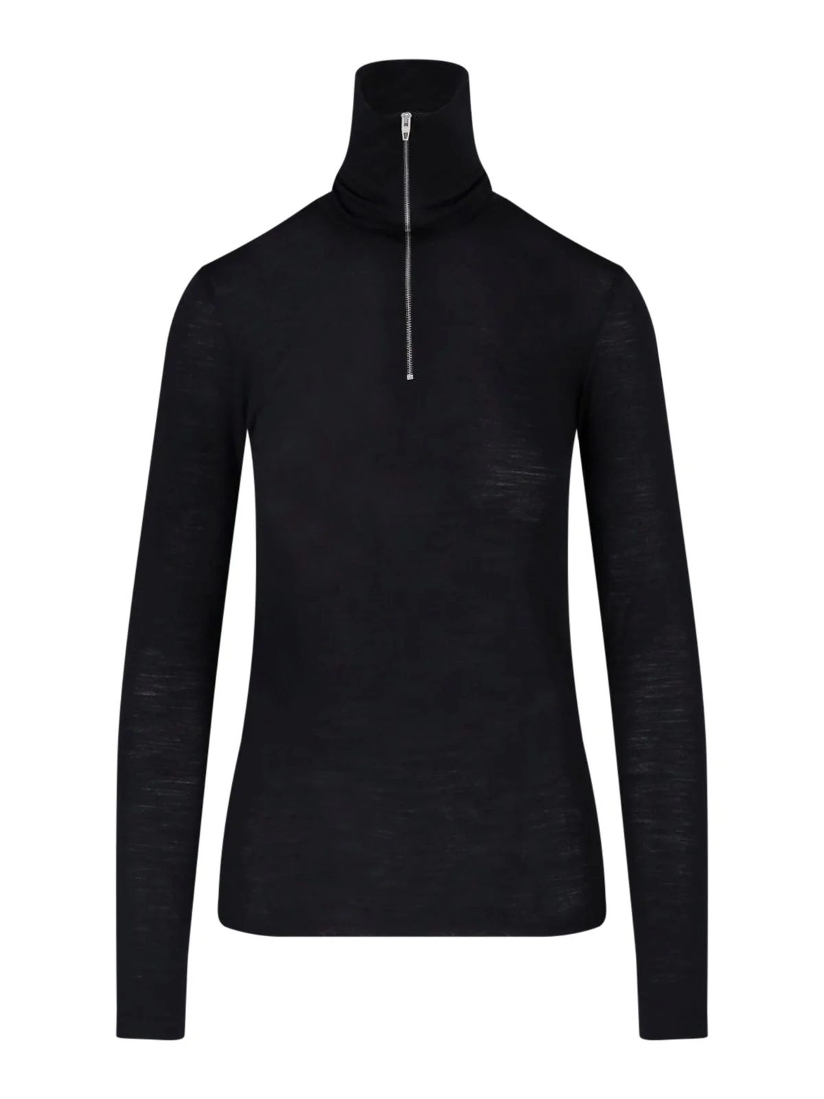 HIGH NECK ZIP SWEATER - 1
