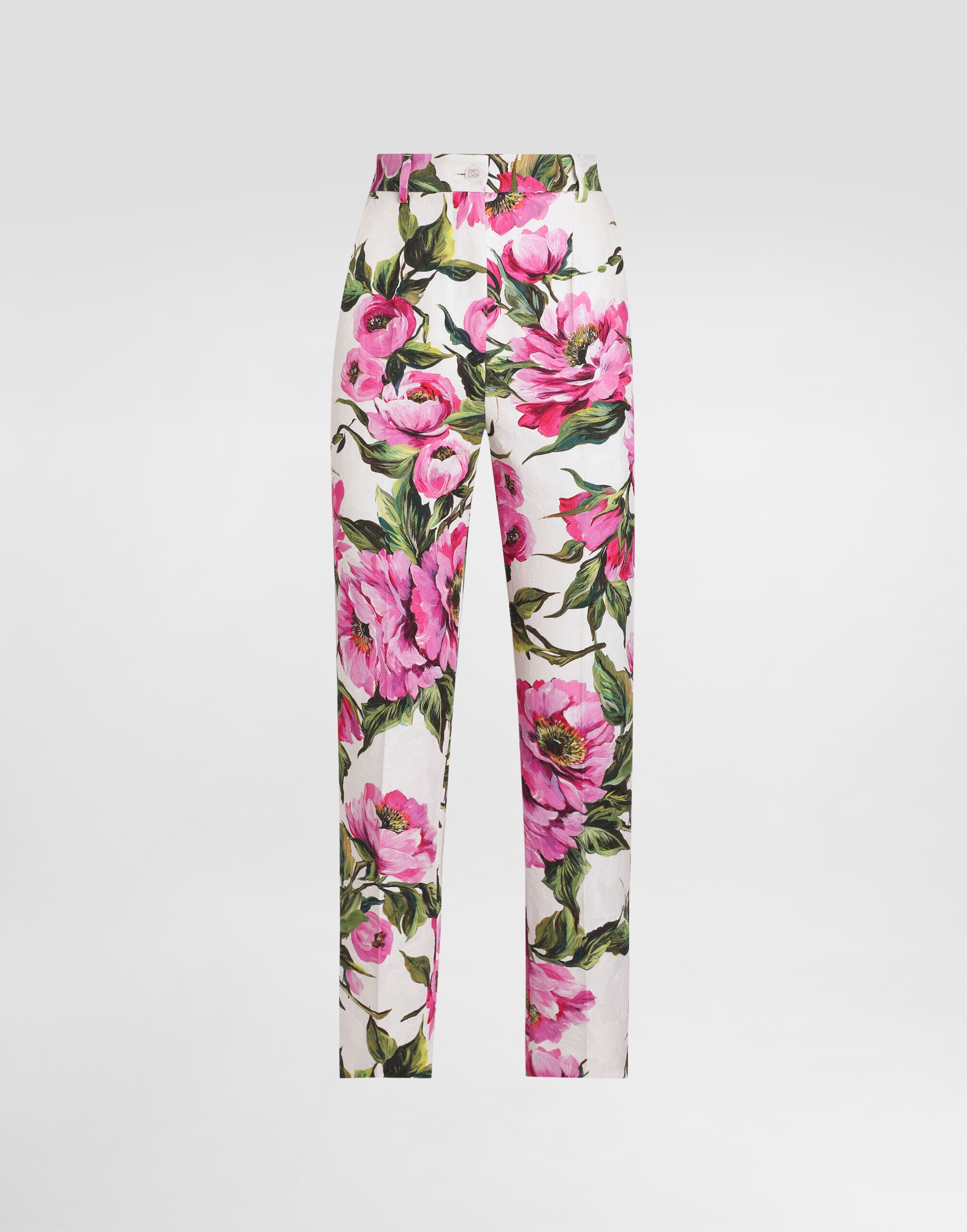 Dolce & Gabbana Peony-print cotton jacquard pants | REVERSIBLE