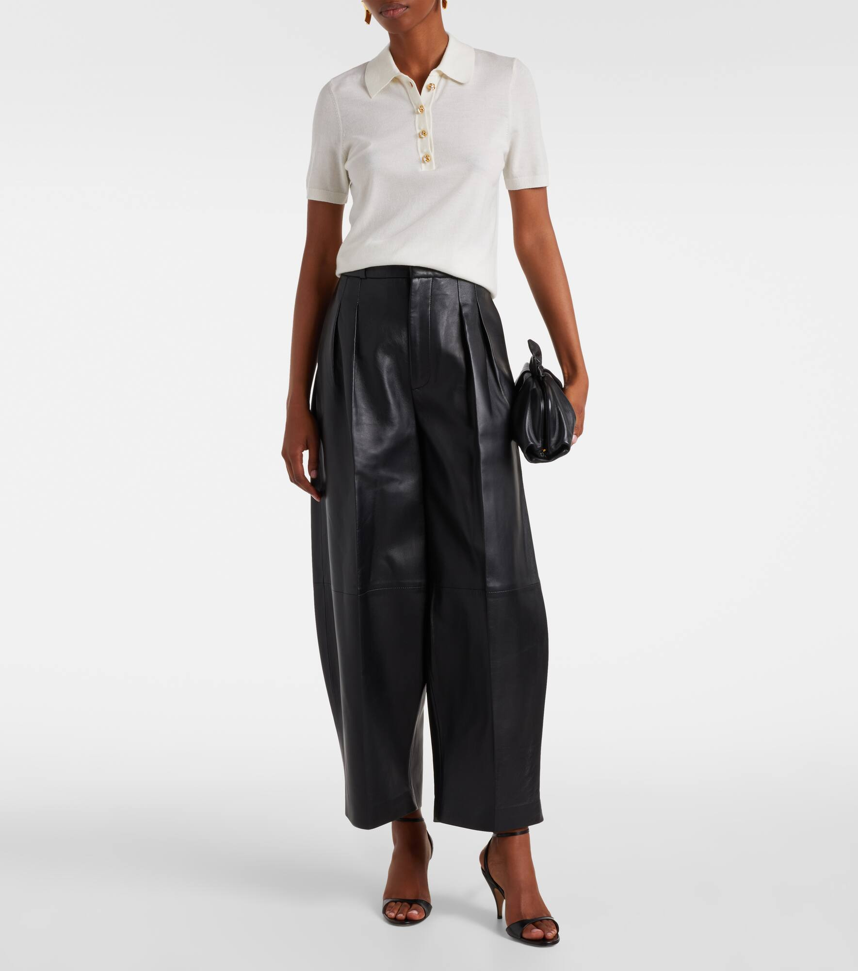 Dash leather barrel-leg pants - 2