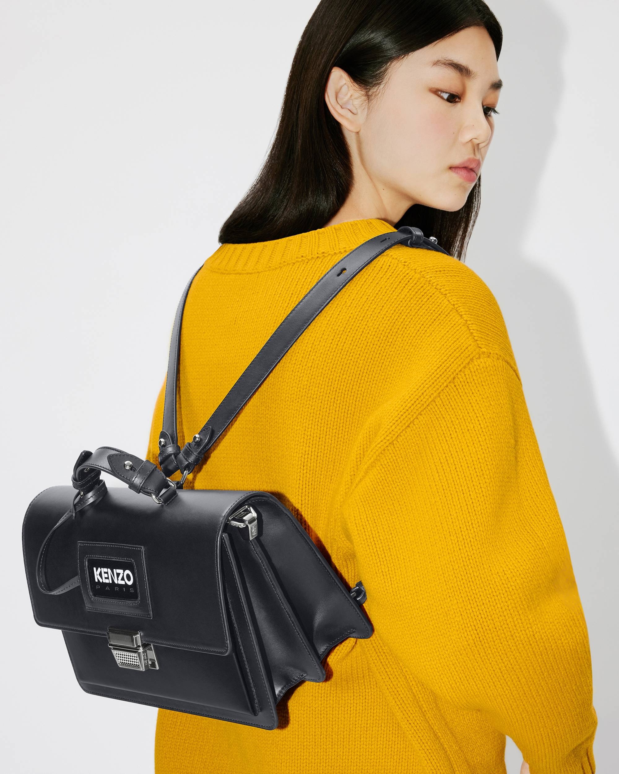 'Rue Vivienne' large leather bag with strap - 5