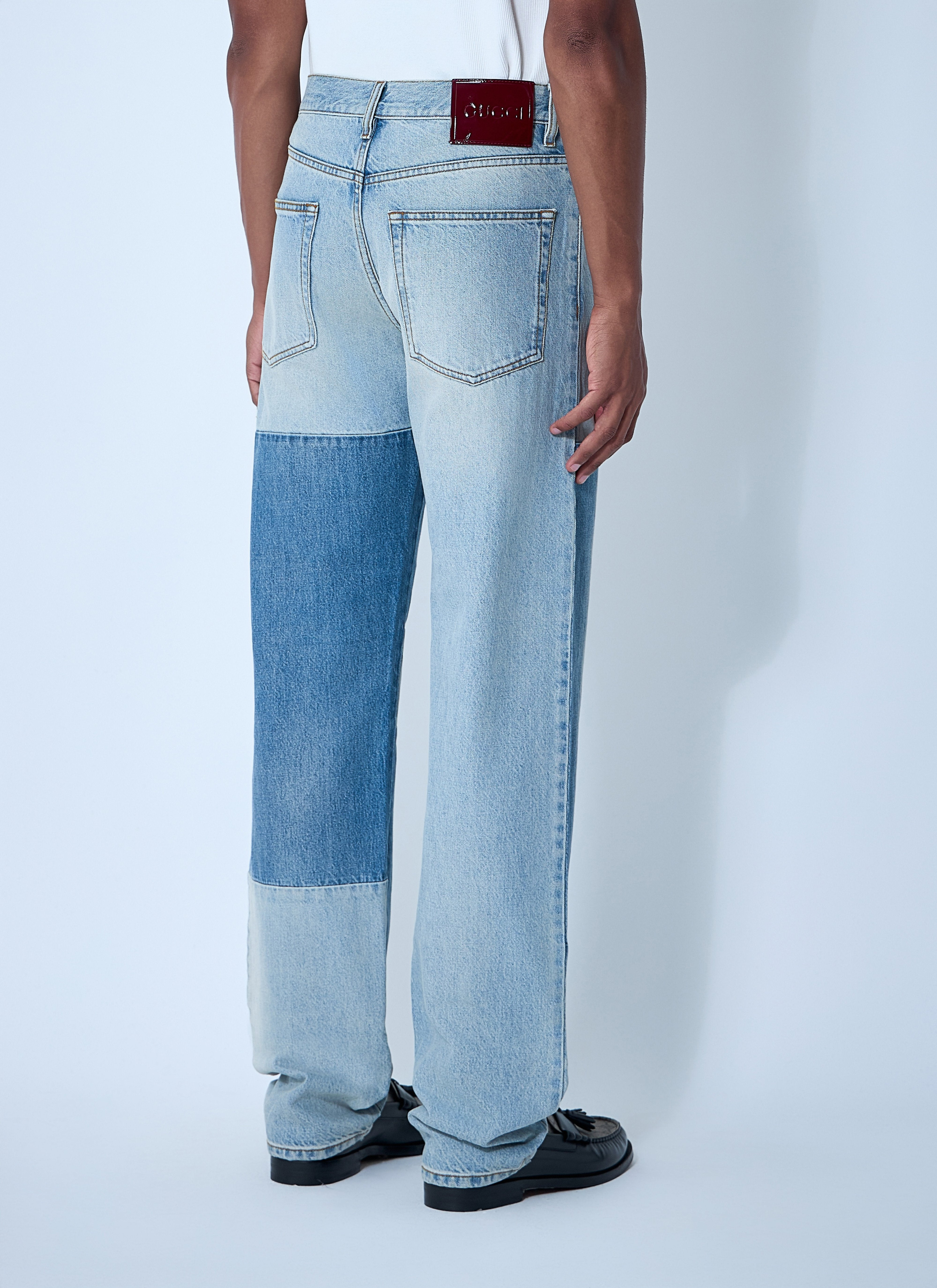Gucci Men Contrast Panel Jeans - 4