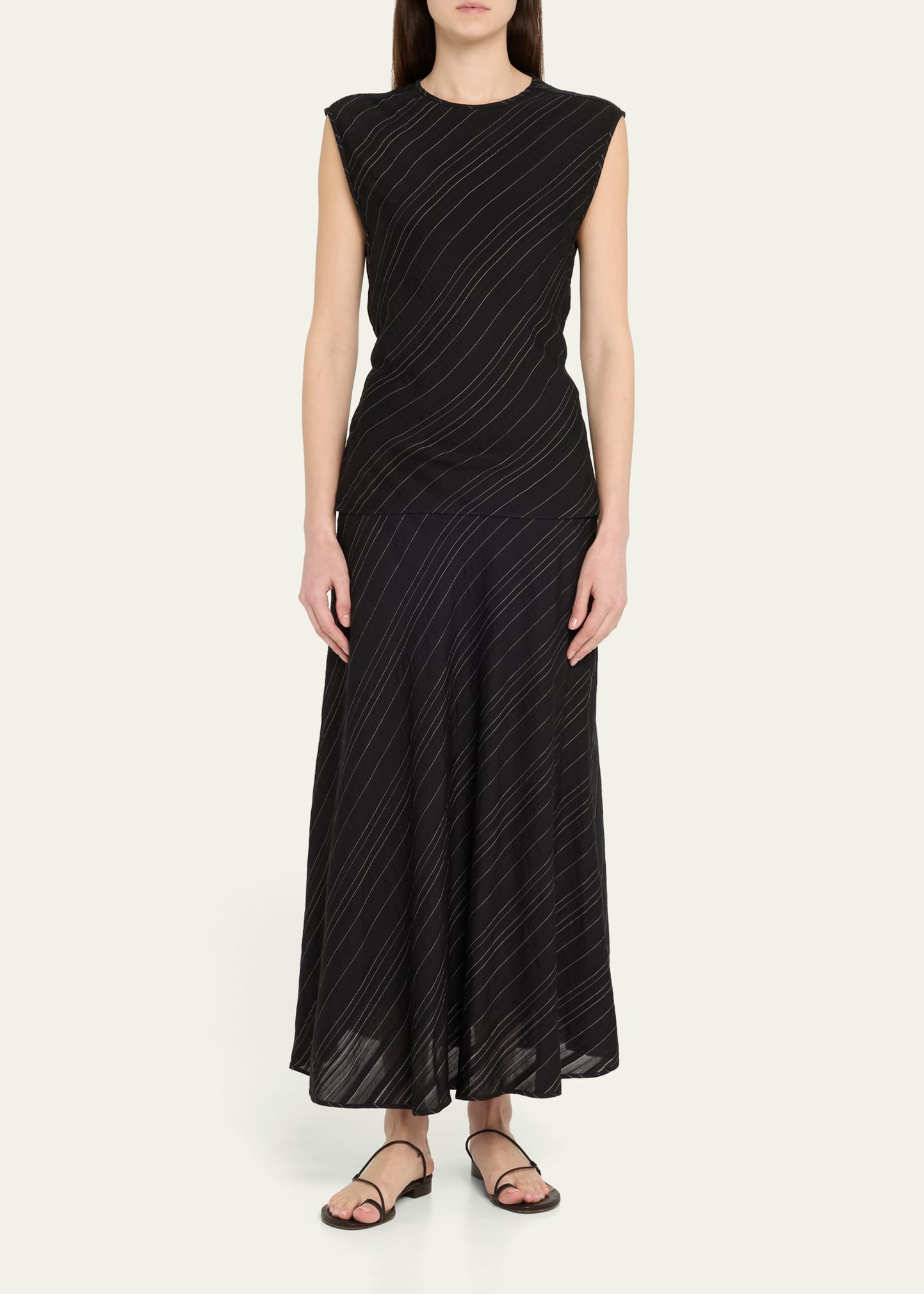 Kaia Woven Stripe Midi Skirt - 2