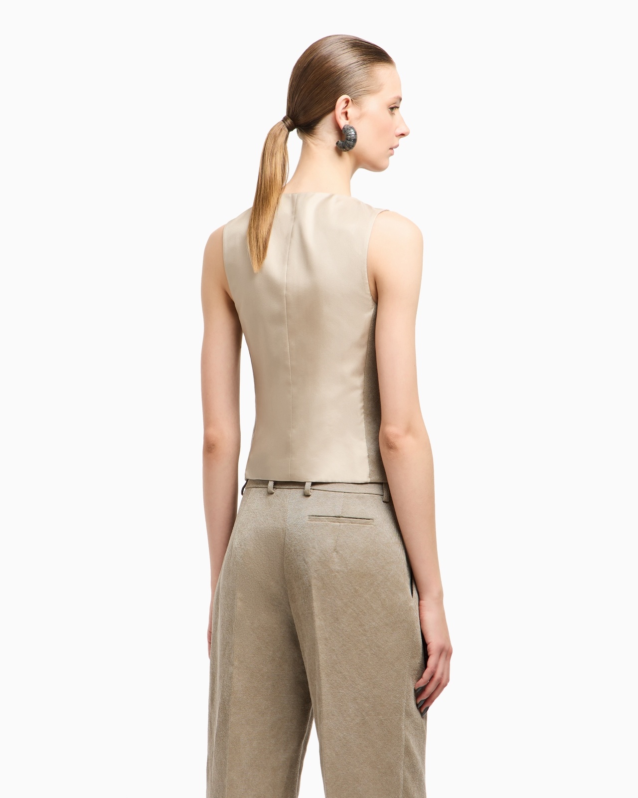 SINGLE-BREASTED WAISTCOAT IN HEMP, VISCOSE AND COTTON CAVALRY - 3