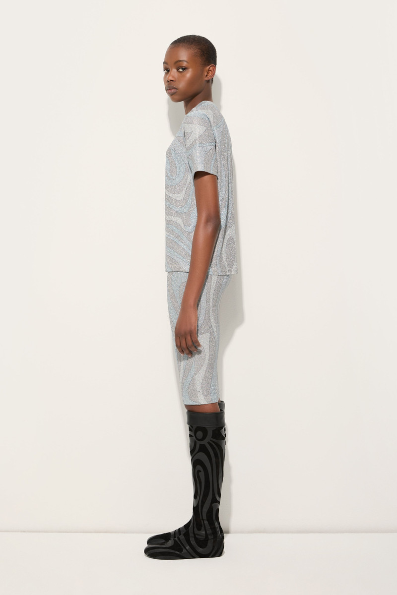 MARMO PRINT JERSEY LAMÉ T-SHIRT 3