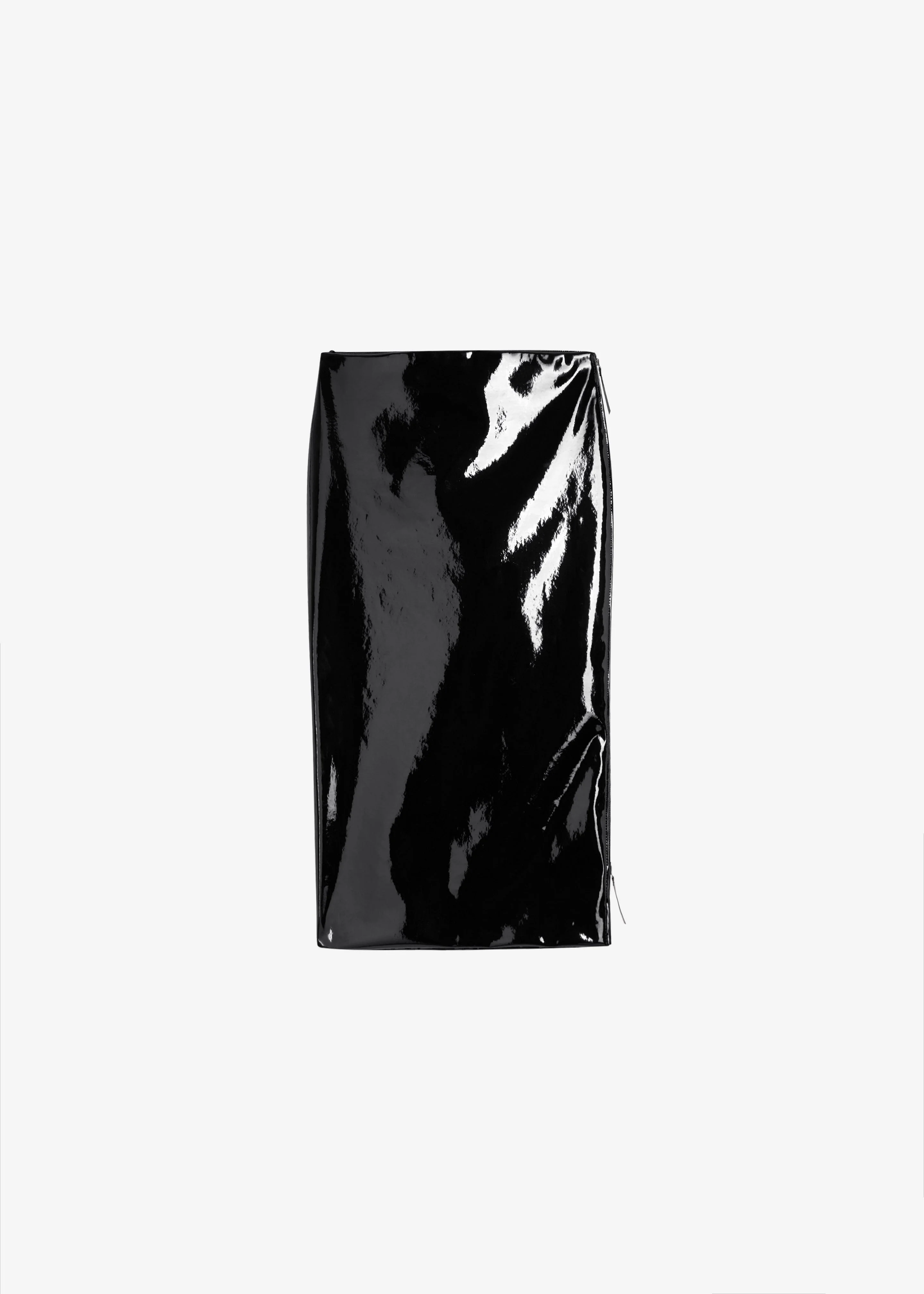 Samantha Patent Zip Skirt - Black - 1