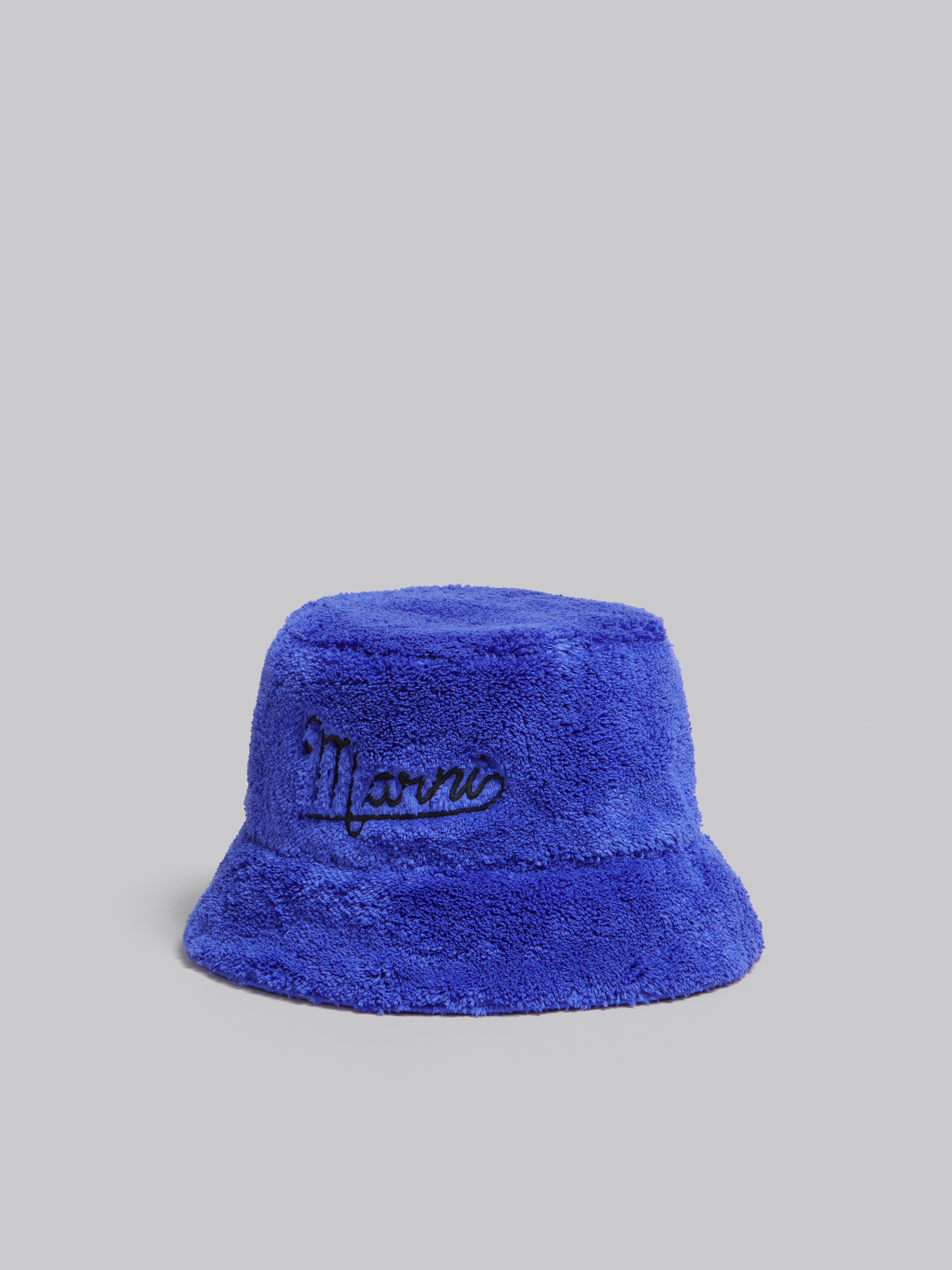 BLUE TERRY BUCKET HAT WITH LOGO - 3