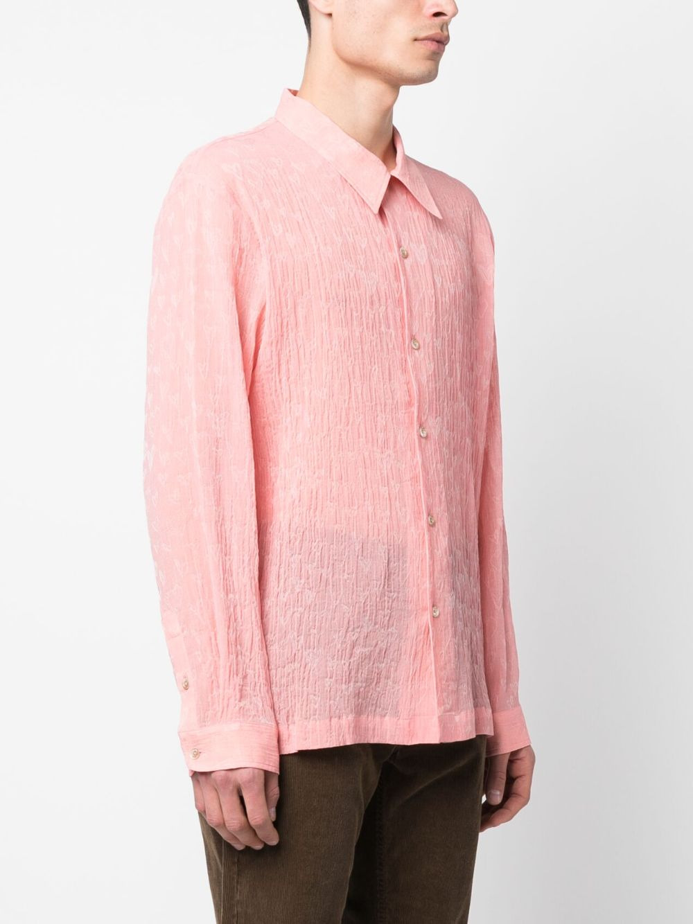 textured cotton-blend shirt - 3