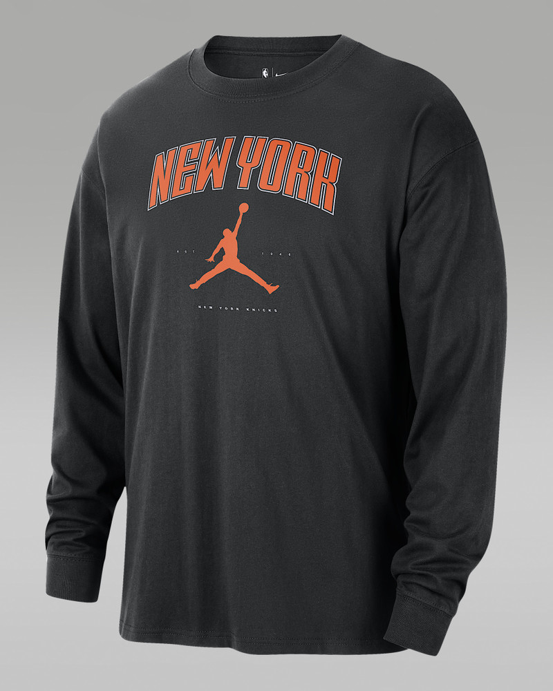 New York Knicks Essential Men's Jordan NBA Long-Sleeve T-Shirt 1