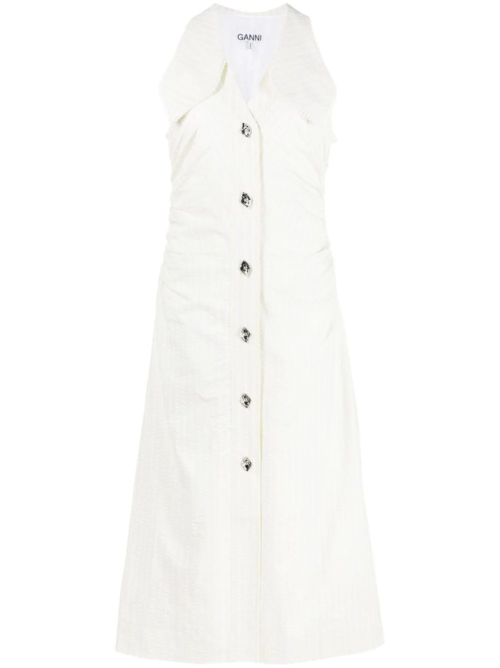 v-neck sleeveless midi dress - 1