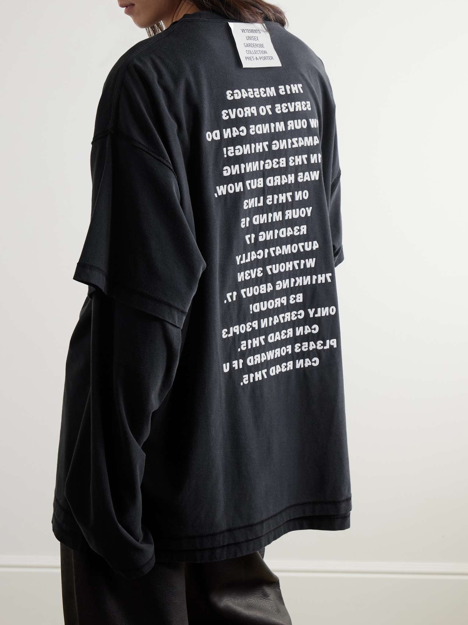 Layered Printed Cotton-Jersey T-Shirt - 3