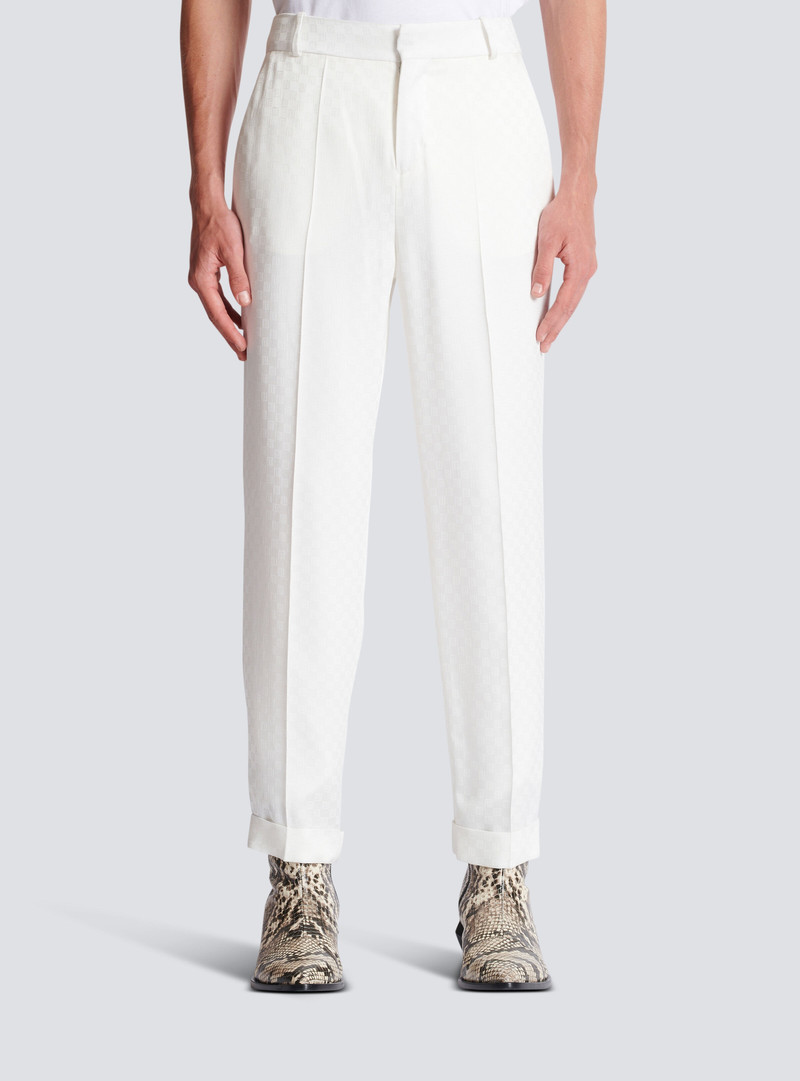 Monogram satin trousers 5