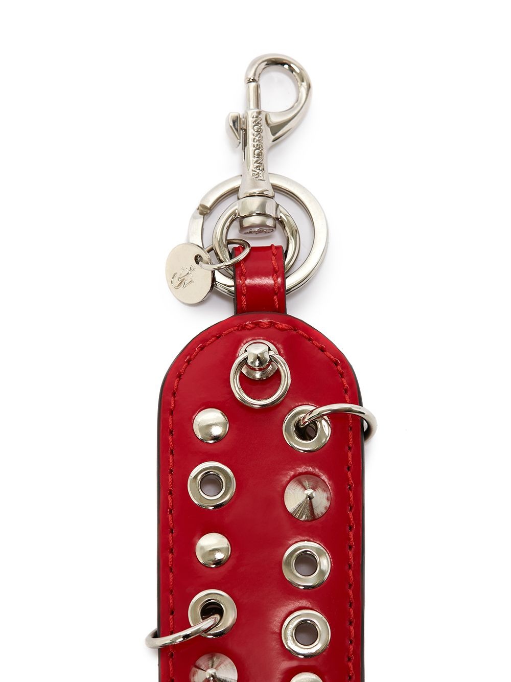 studded calf leather keyring - 3