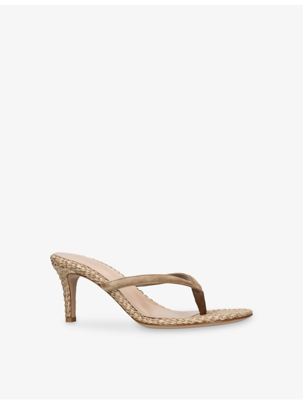 Calypso Suede and Raffia Heeled Sandals - 3