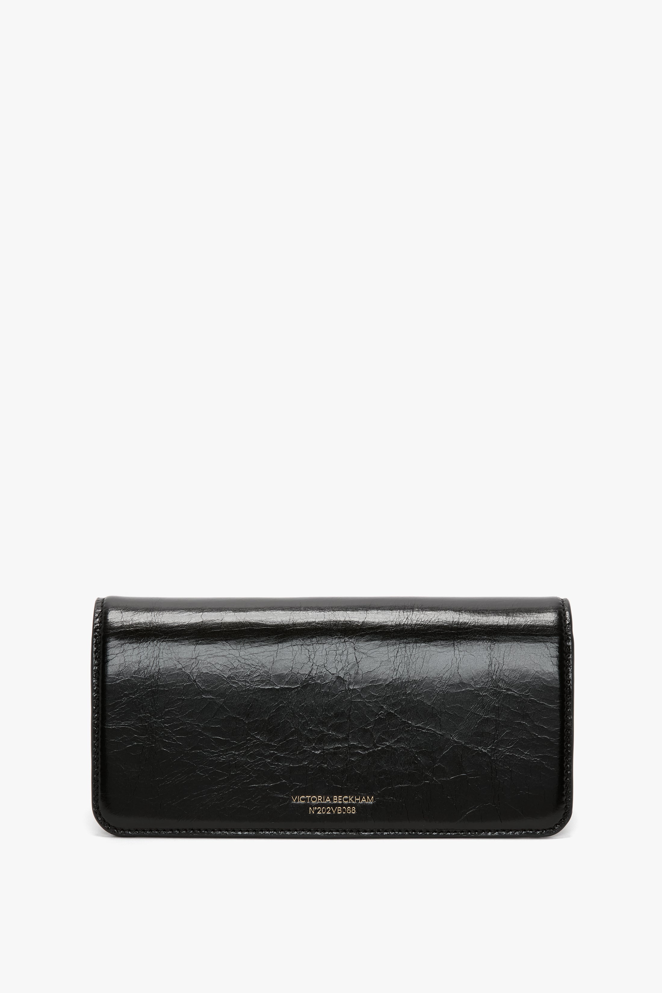 202 Clutch Bag In Black Distressed Leather - 6