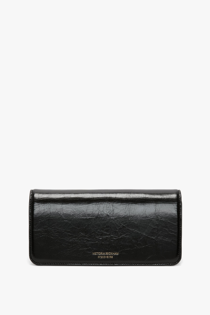 202 Clutch Bag In Black Distressed Leather 6