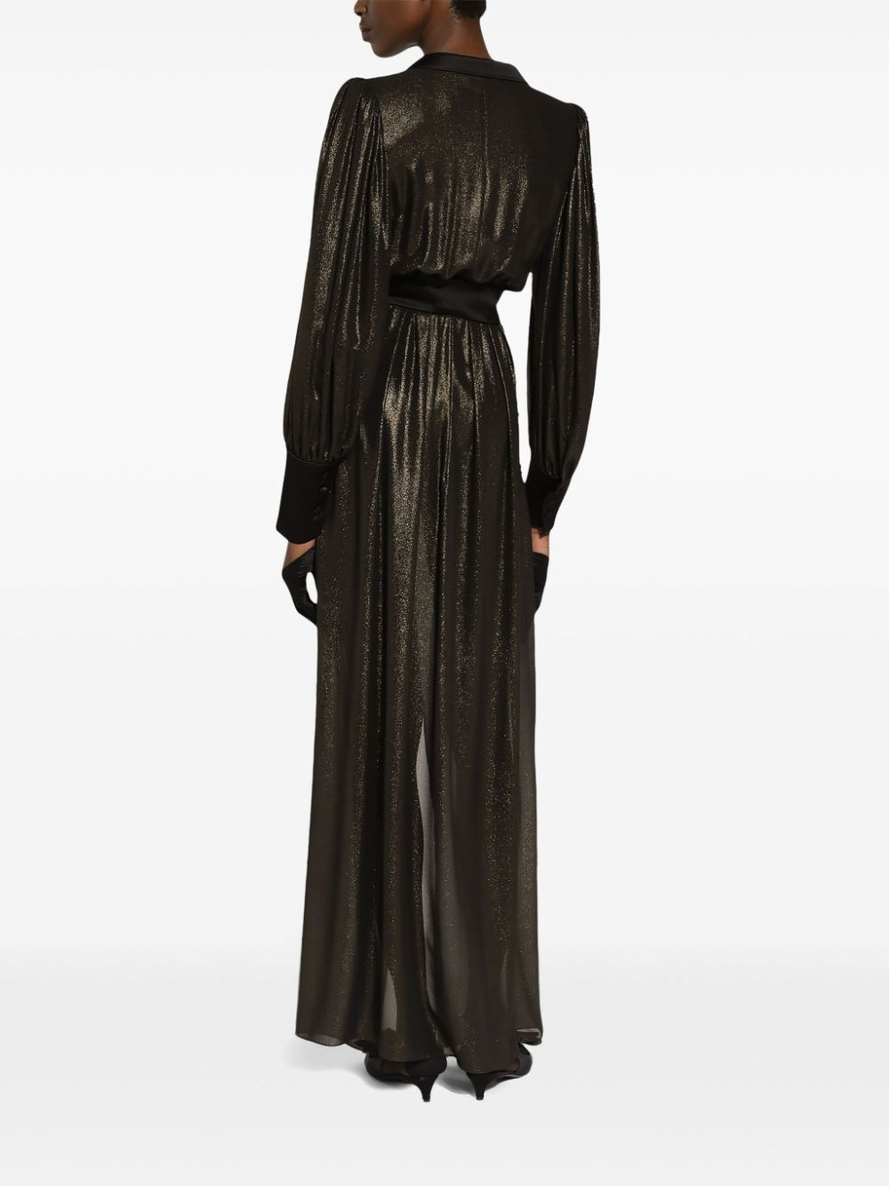 lurex plunge gown - 4