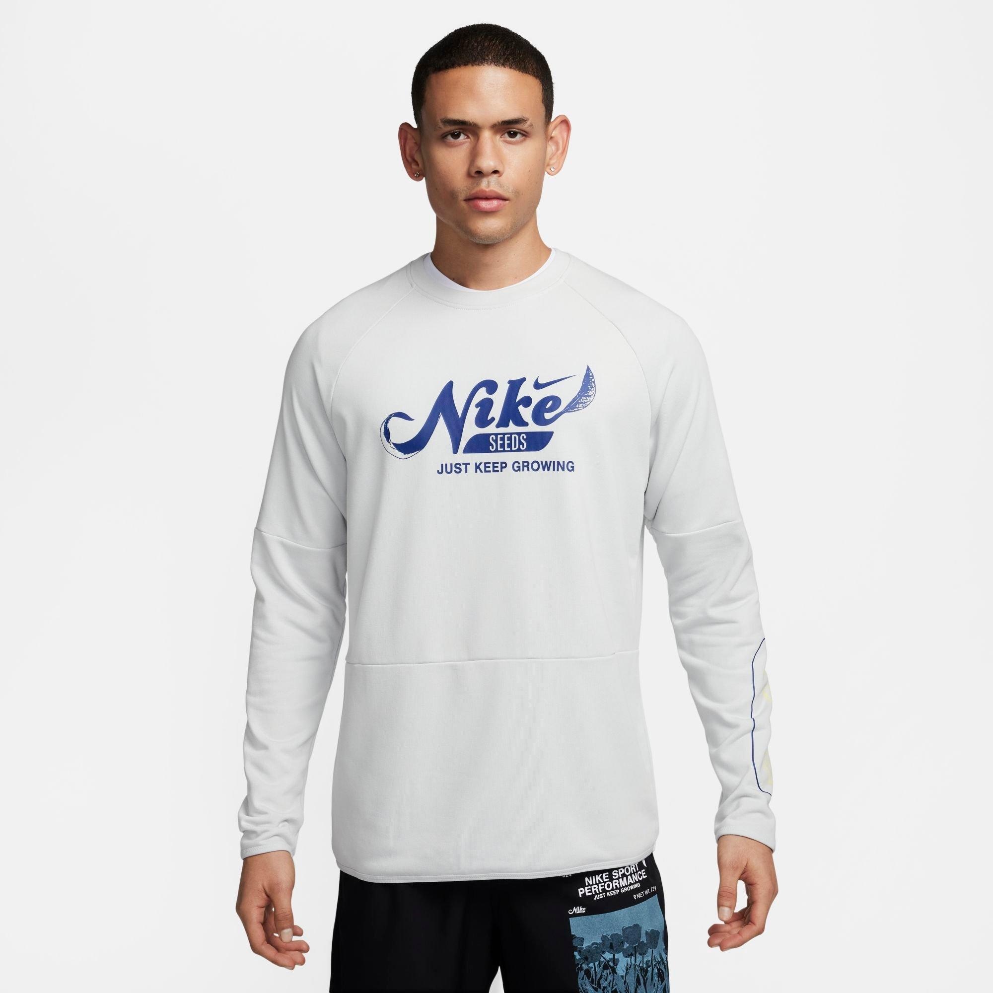 MEN'S NIKE DRI-FIT FITNESS JUST KEEP GROWING GRAPHIC CREWNECK SWEATSHIRT - 1