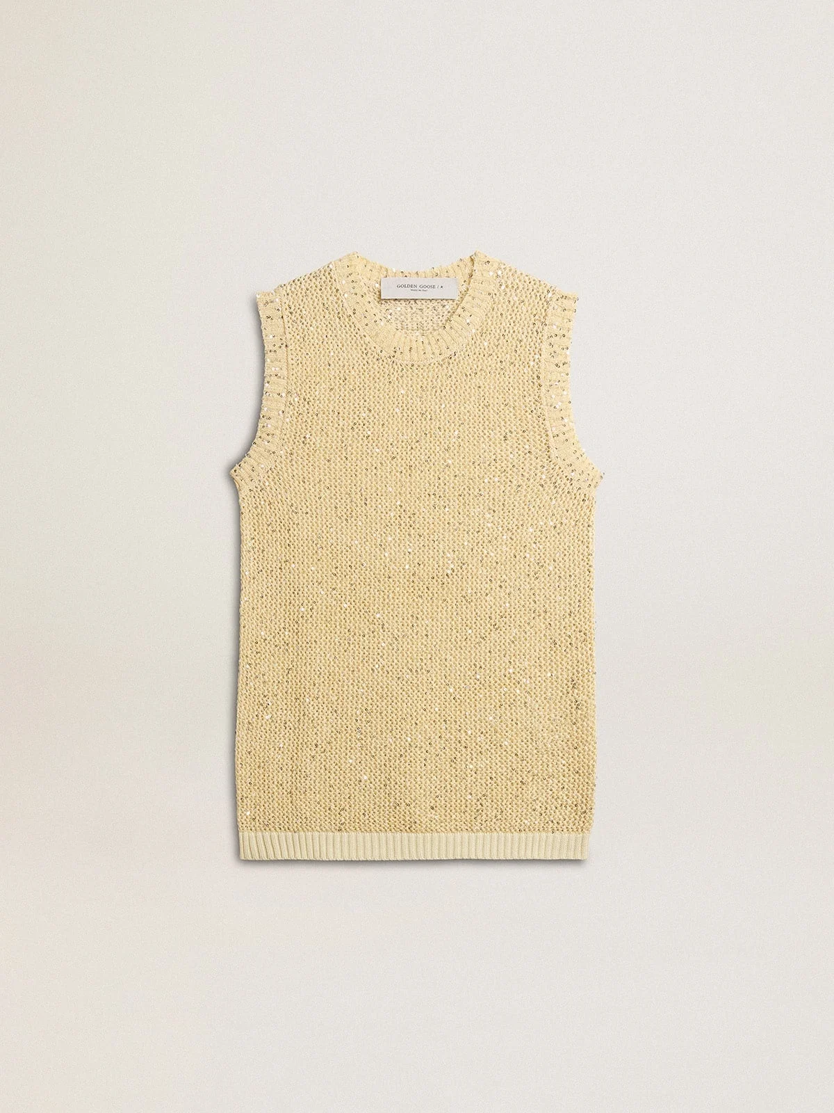 Mesh knit top with sequins and contrasting details - 1