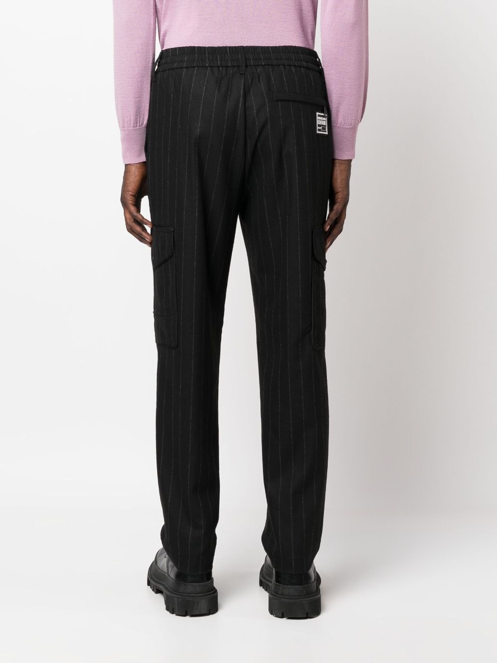 drawstring-waist striped trousers - 4