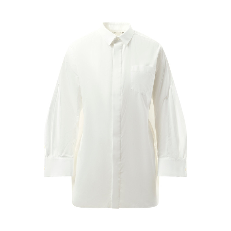 sacai Balloon Sleeve Shirt Dress in Off White outlook
