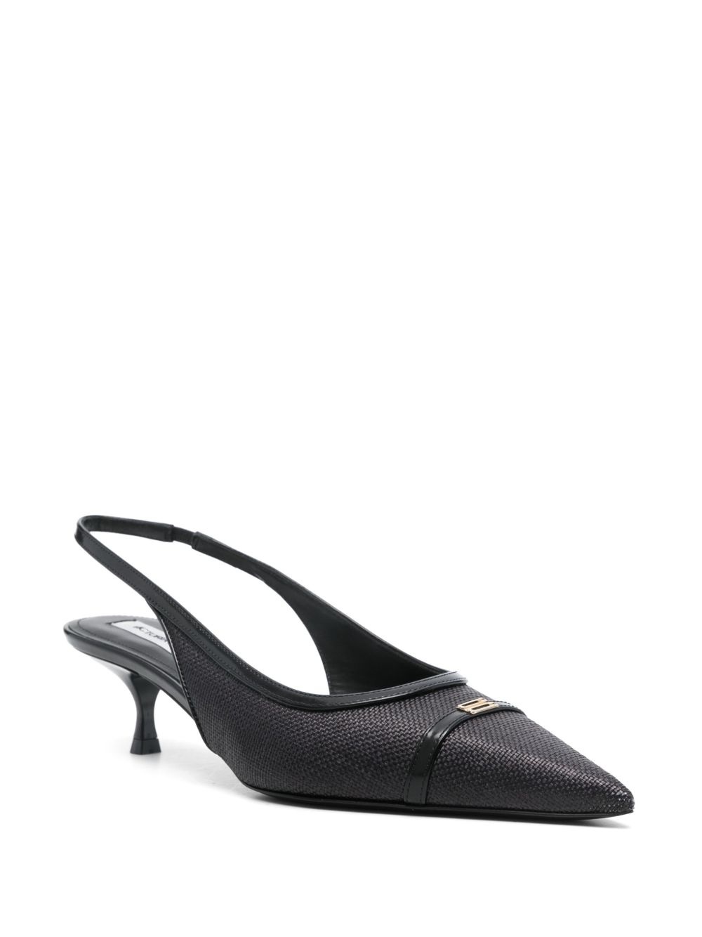 50mm canvas slingback pumps - 2