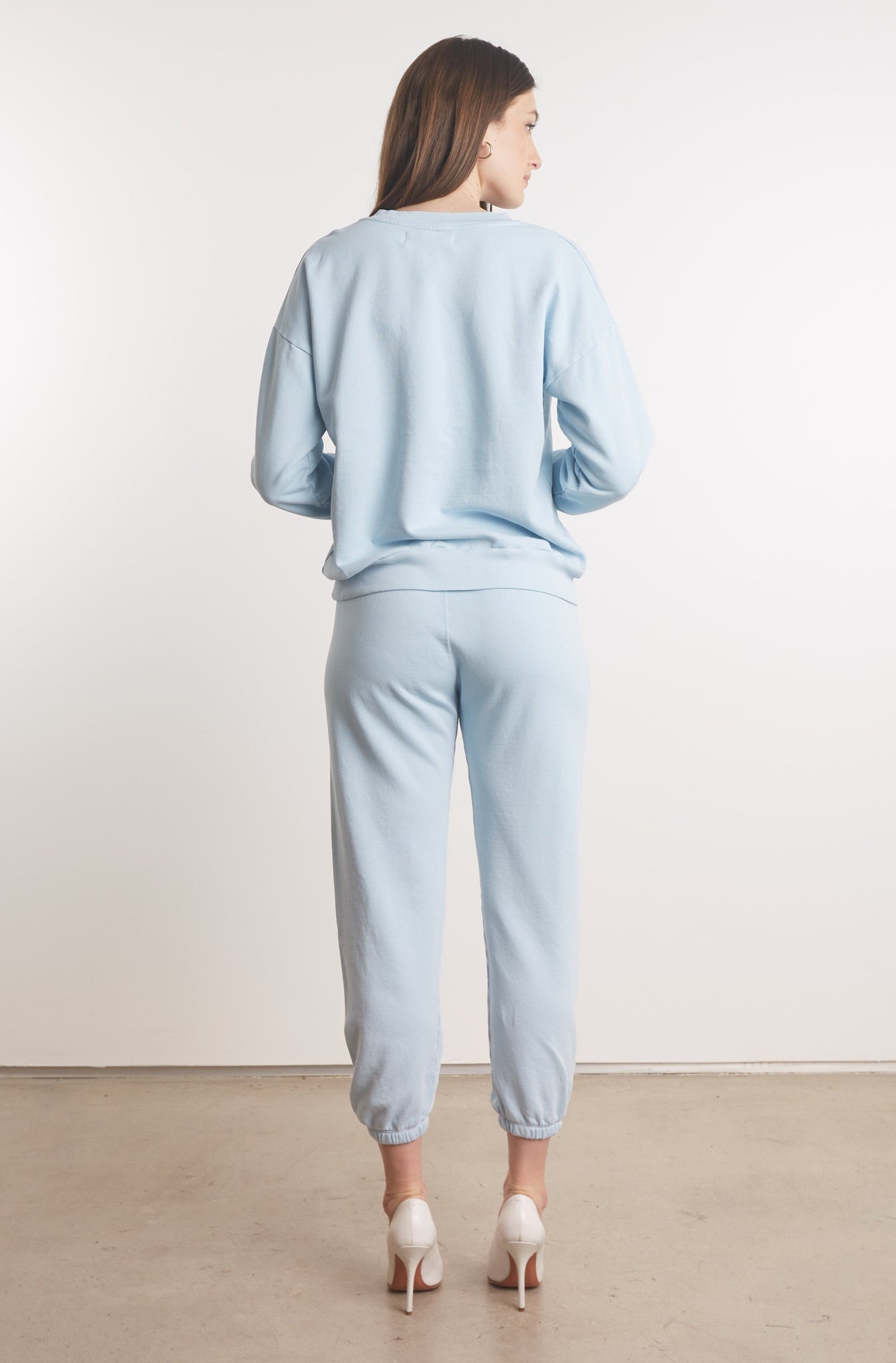 BABY BLUE COTTON TINY LOGO SWEATSHIRT - 4