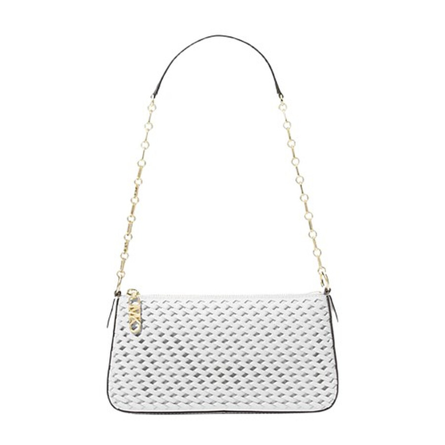 Michael Kors - Michael Kors Empire Medium Woven Leather Chain-Link Pochette - 1