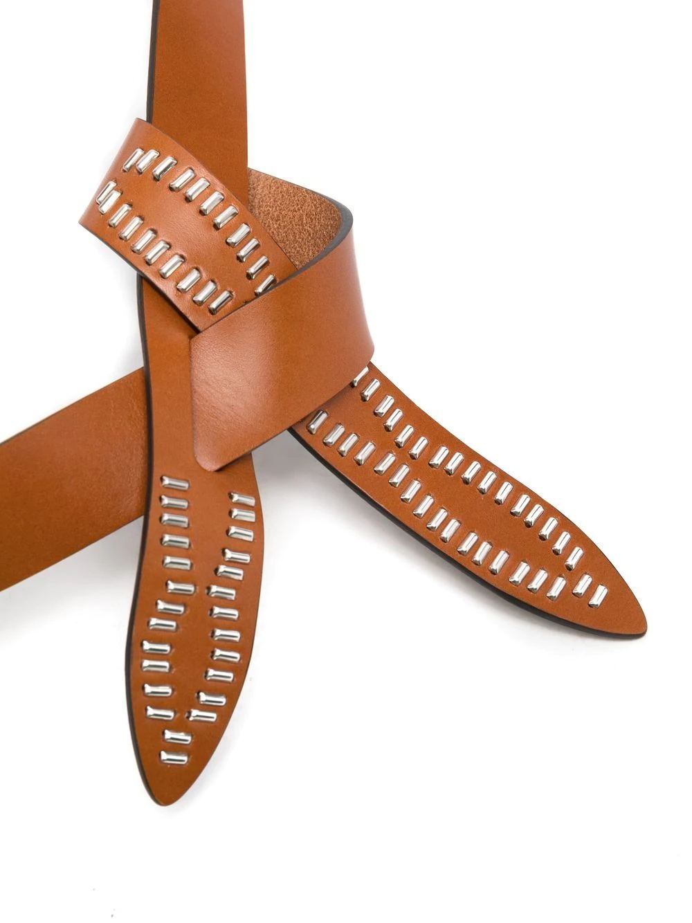 tie-fastening leather belt - 2