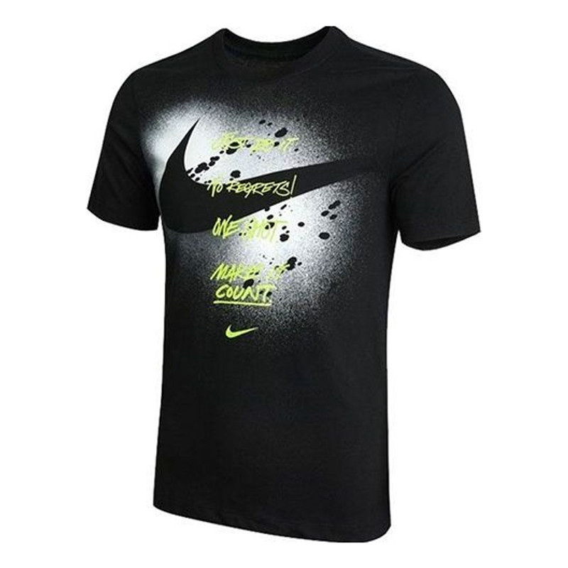 Nike M Nk Graphic Ss Tee Large Alphabet Printing Sports Short Sleeve Black DJ5218-010 - 1