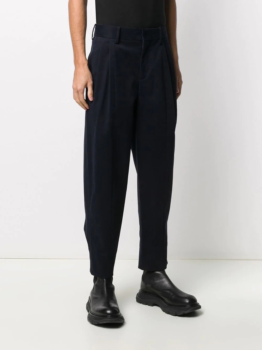 one-pleat loose trousers - 3