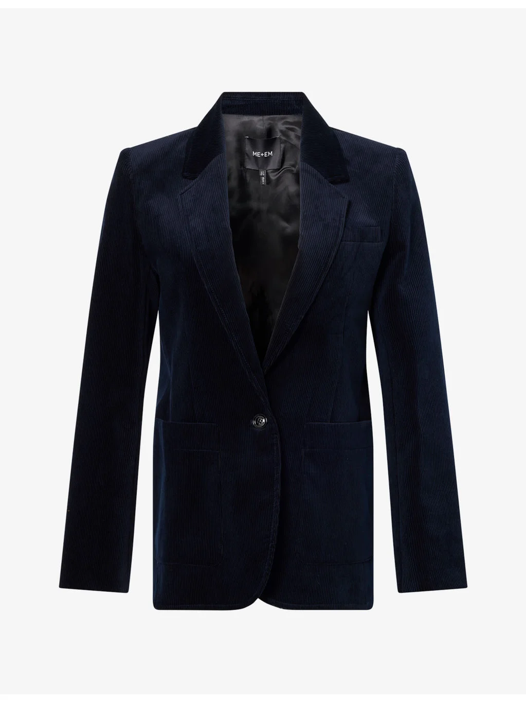 Sharp Shoulder Cotton-Cord Blazer - 1