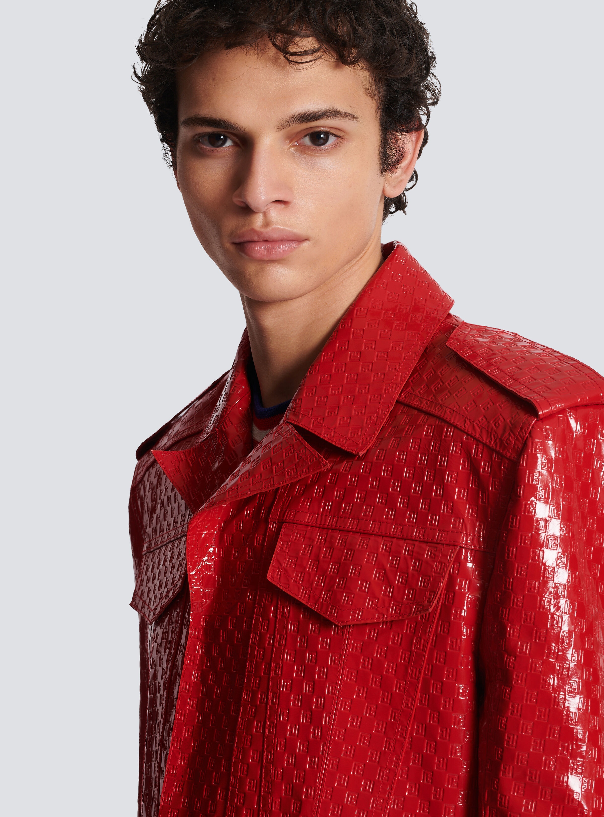 Patent leather mini monogram jacket - 7