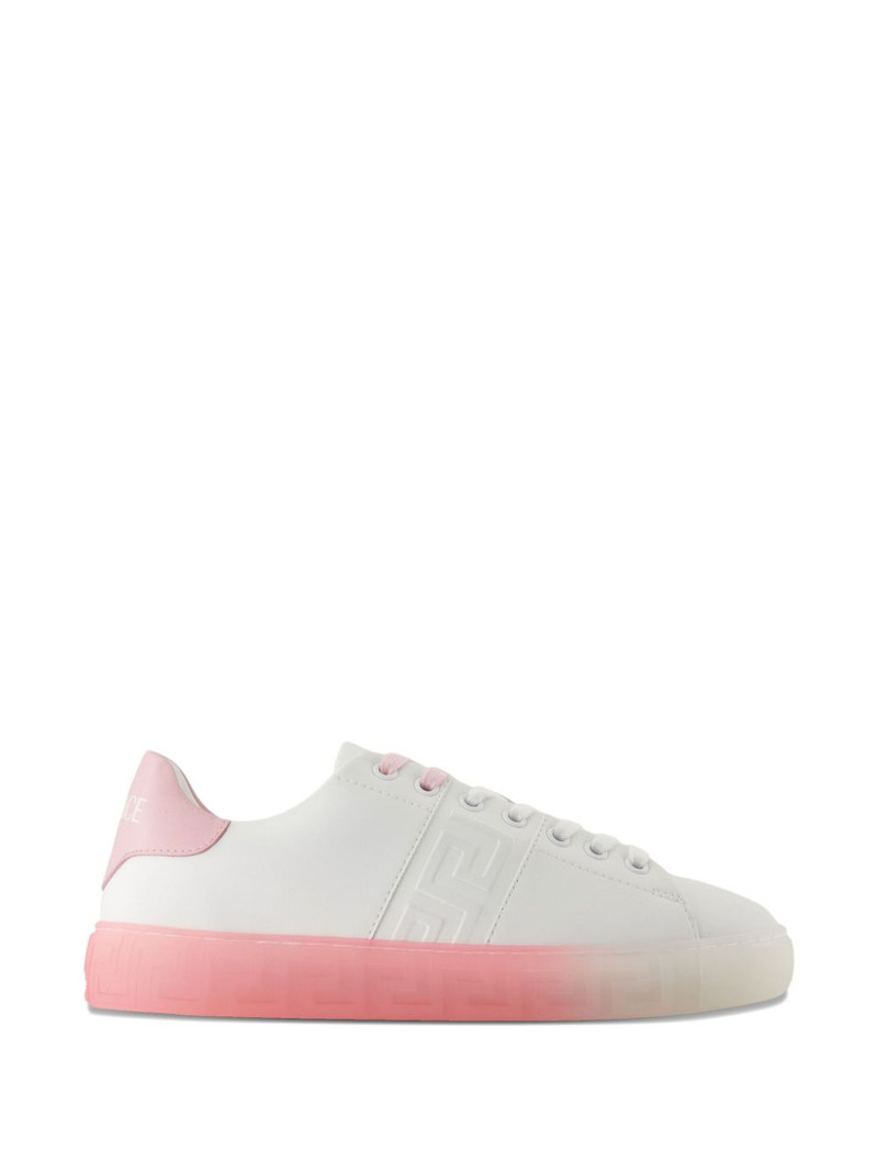 embossed-logo gradient sole sneakers 4