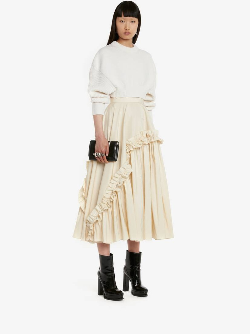 Women's Asymmetric Gathered Skirt in Calico 5
