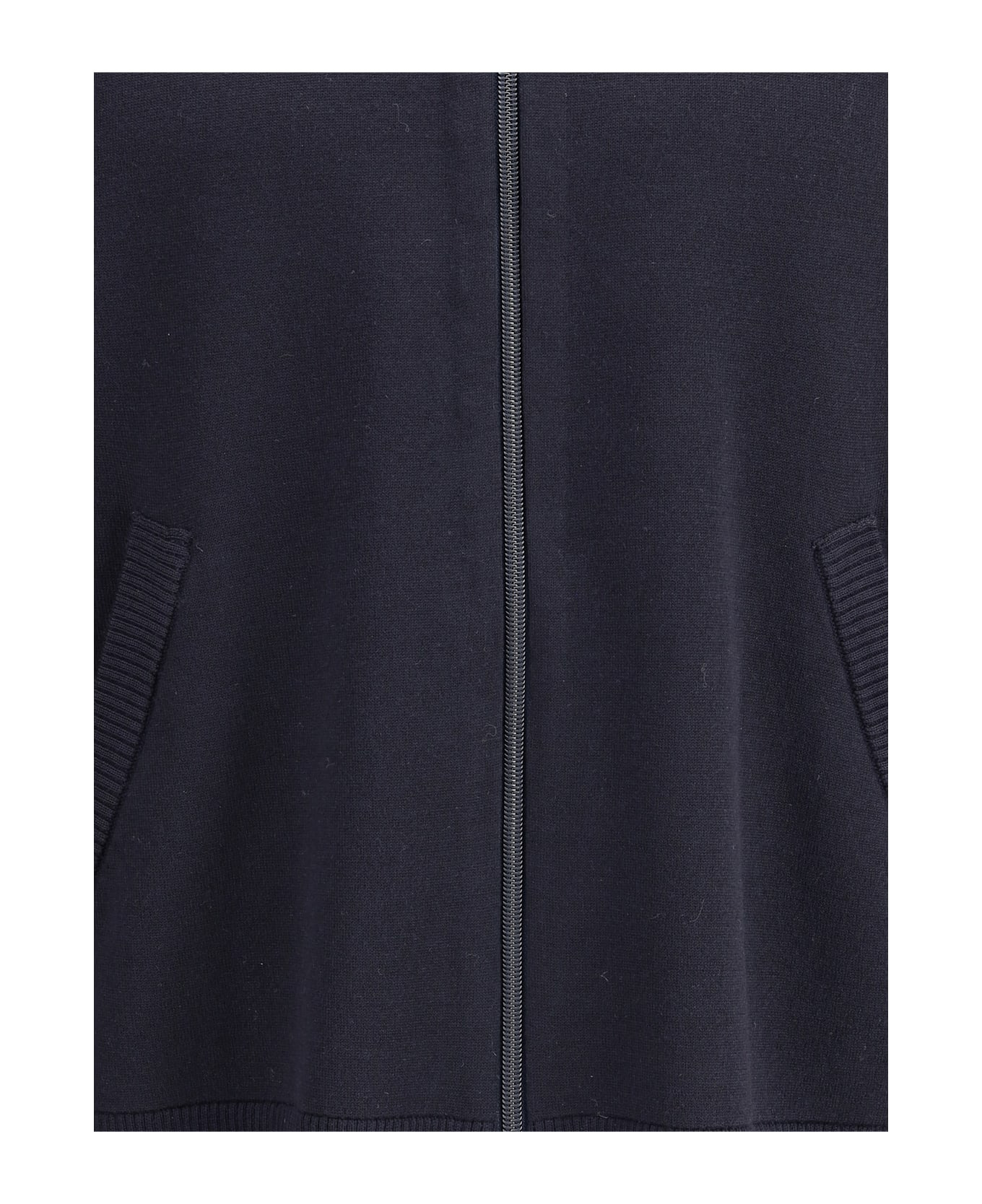 Double Face Full Zip Up Cardigan In Meri - 3