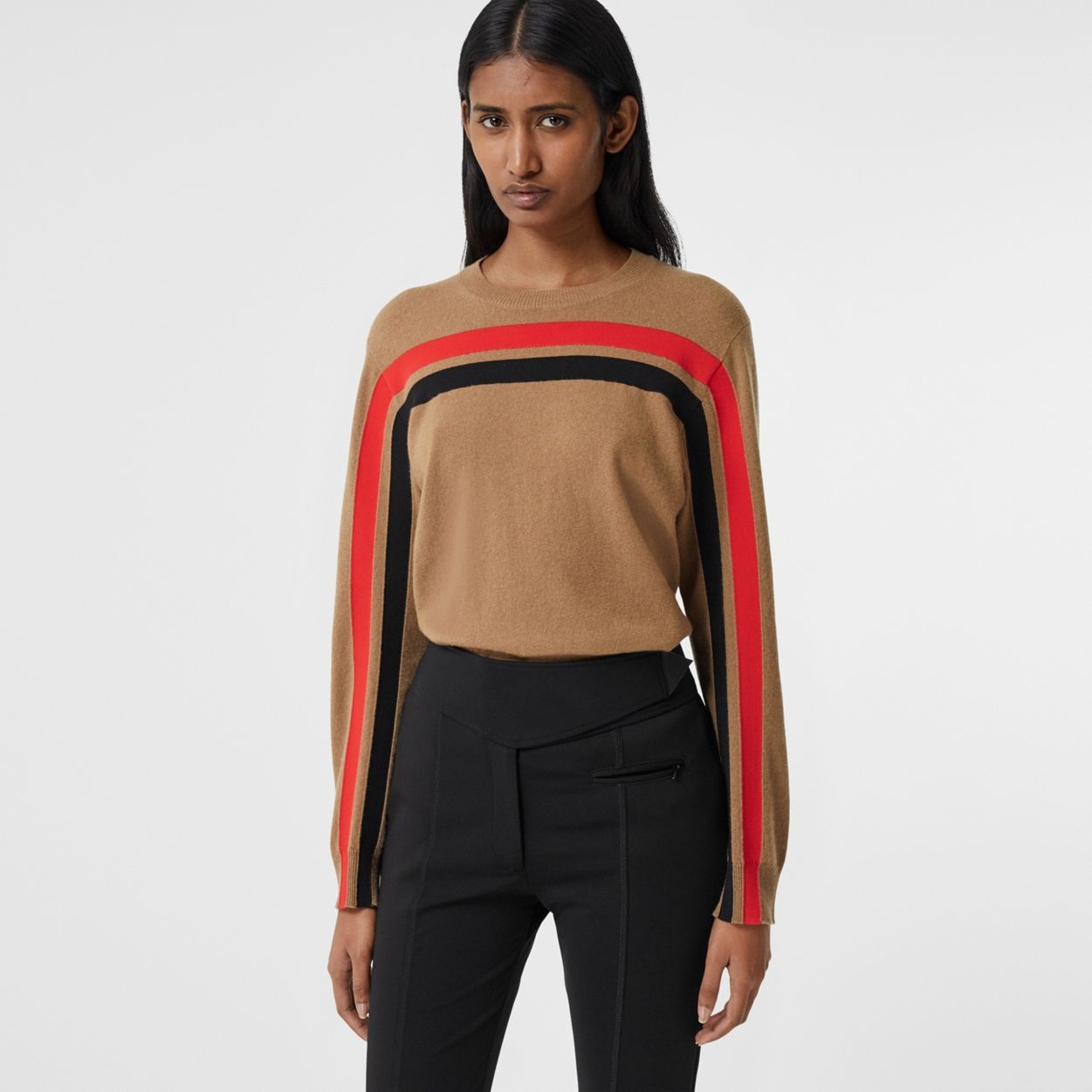 Stripe Detail Technical Cashmere Sweater - 7