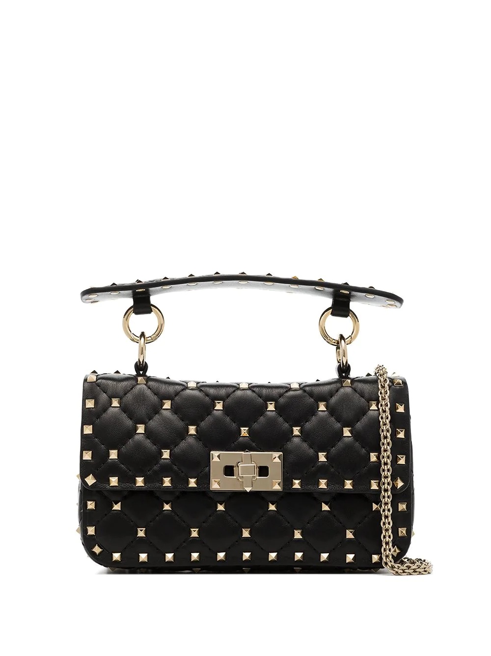 Rockstud quilted top-handle bag - 1