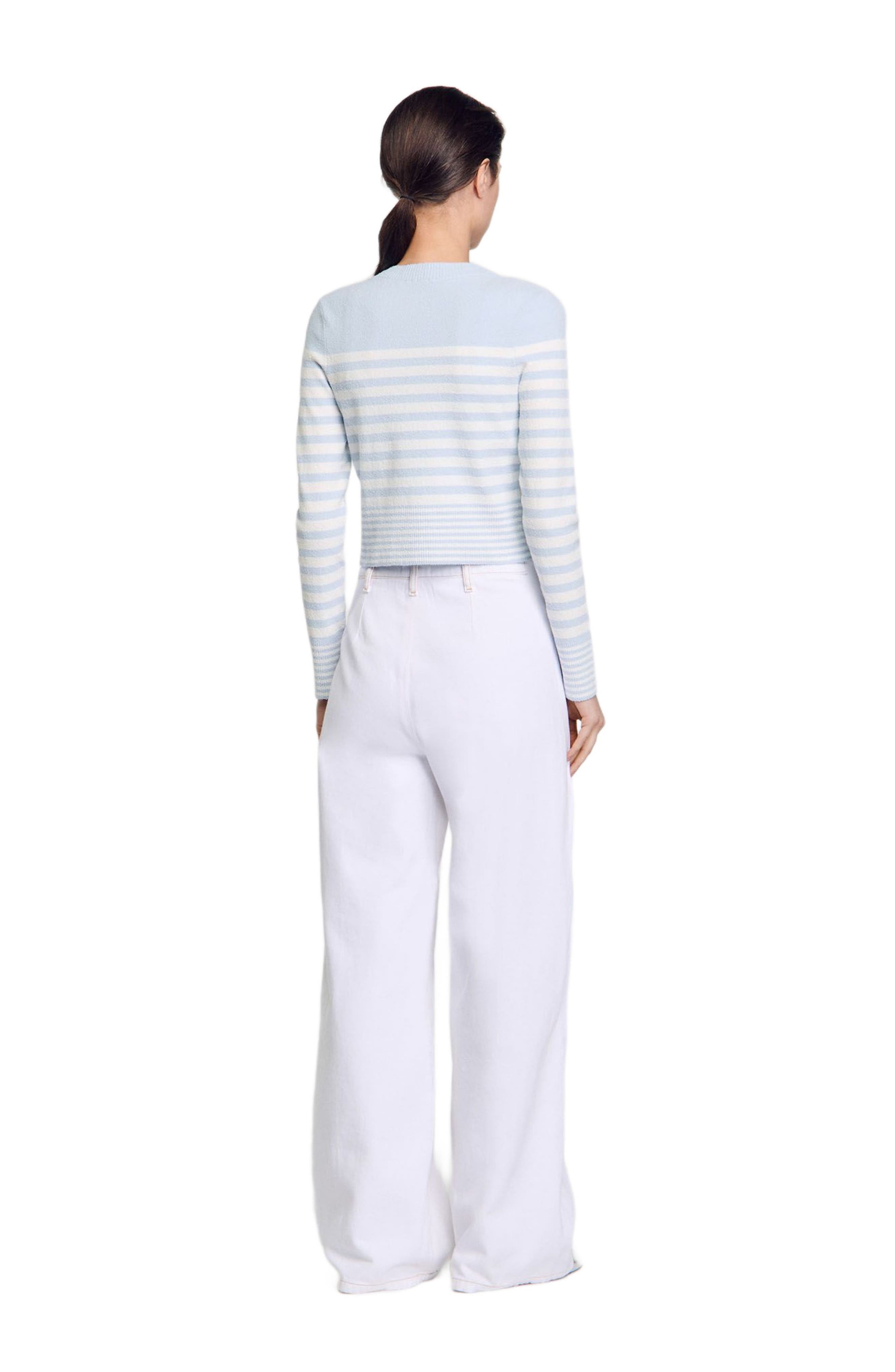 SANDRO Striped cardigan in Sky Blue at Nordstrom - 2