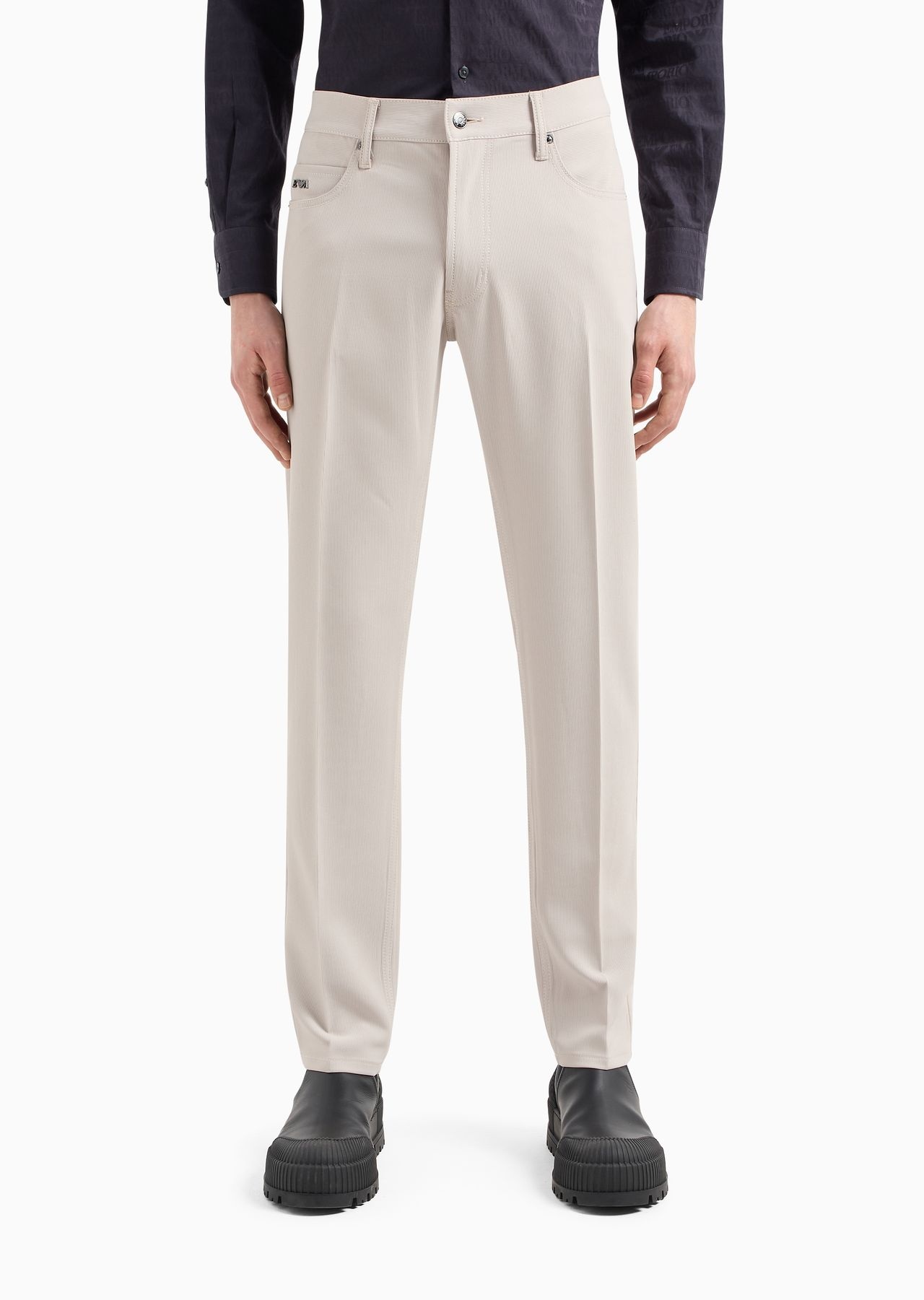 J05 Slim-fit five-pocket trousers in canneté fabric - 2