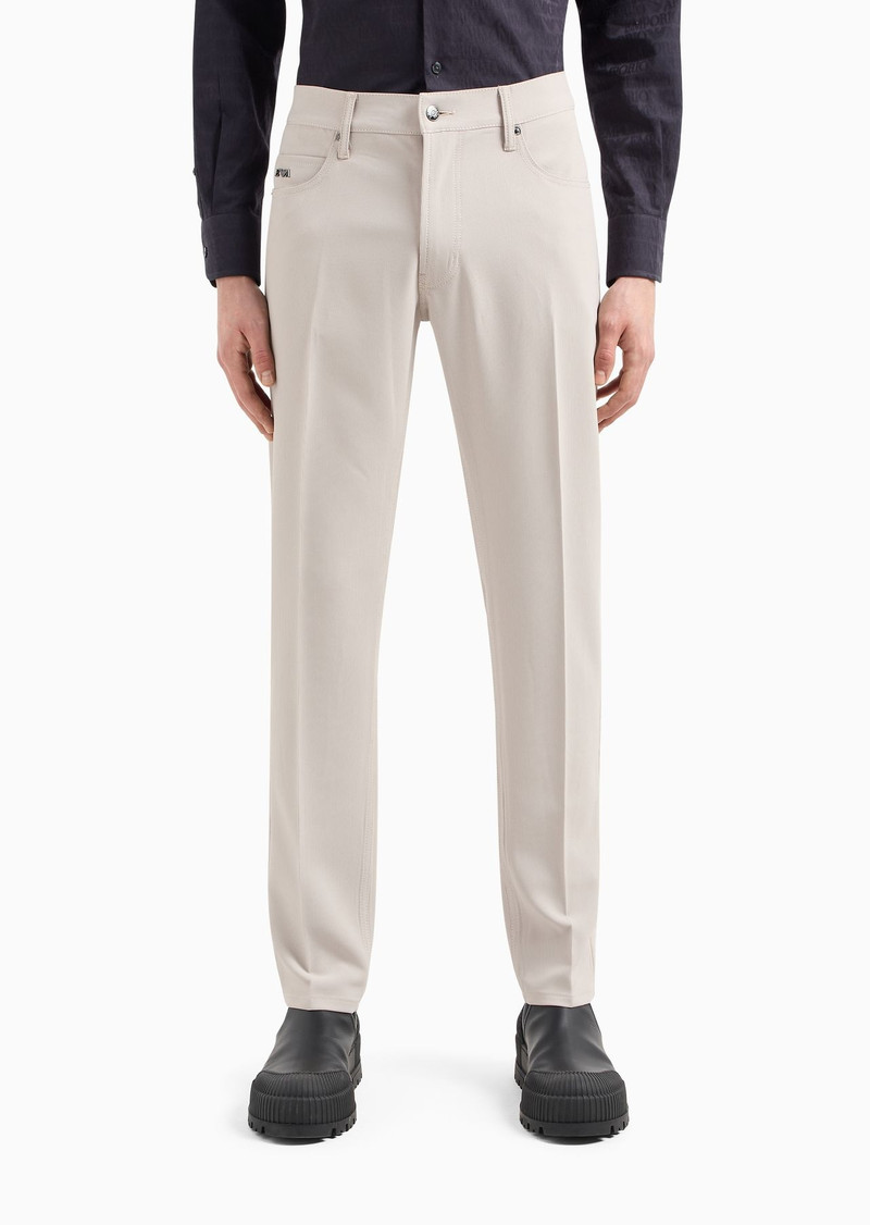 J05 Slim-fit five-pocket trousers in canneté fabric 2