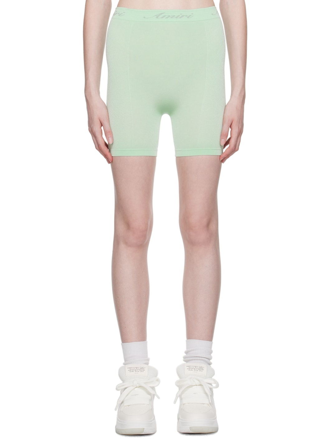Green Seamless Bike Shorts - 1